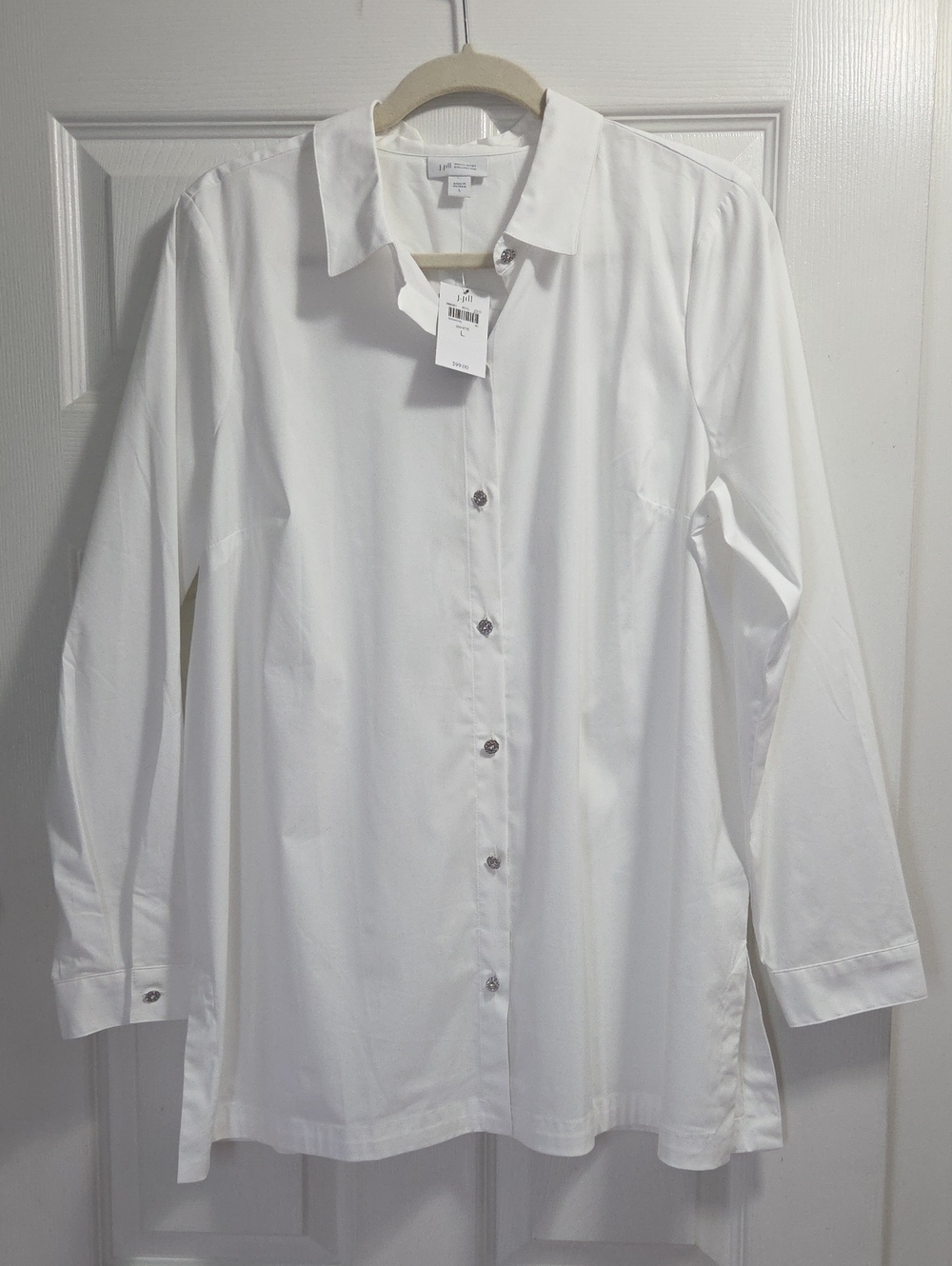 J Jill White Button Button Front Tunic